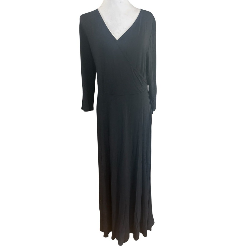 Aphratti NWOT Black Maxi Dress SZ L V Neck Party, Casual Comfy, Travel